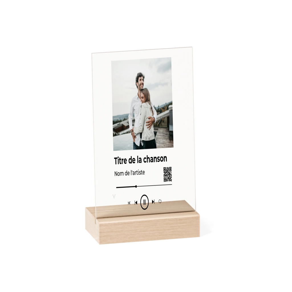 Plaque Acrylique Personnalisable – Photo & Chanson
