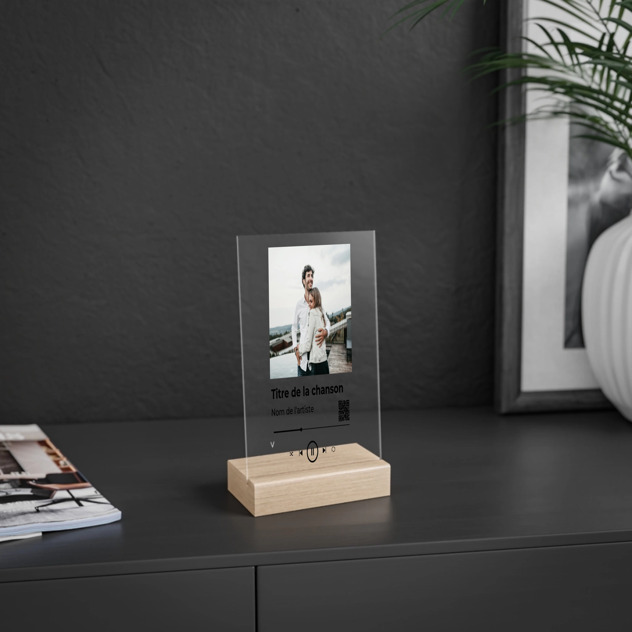 Plaque Acrylique Personnalisable – Photo & Chanson