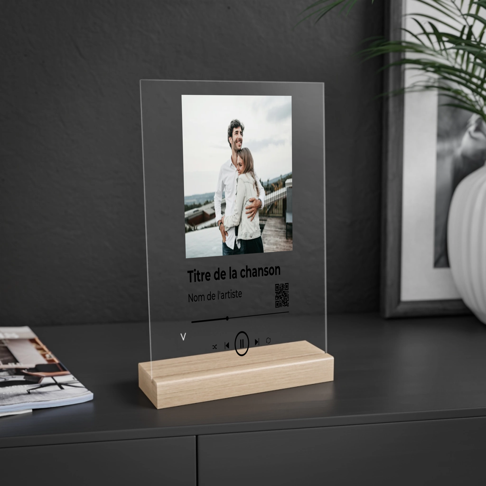 Plaque Acrylique Personnalisable – Photo & Chanson
